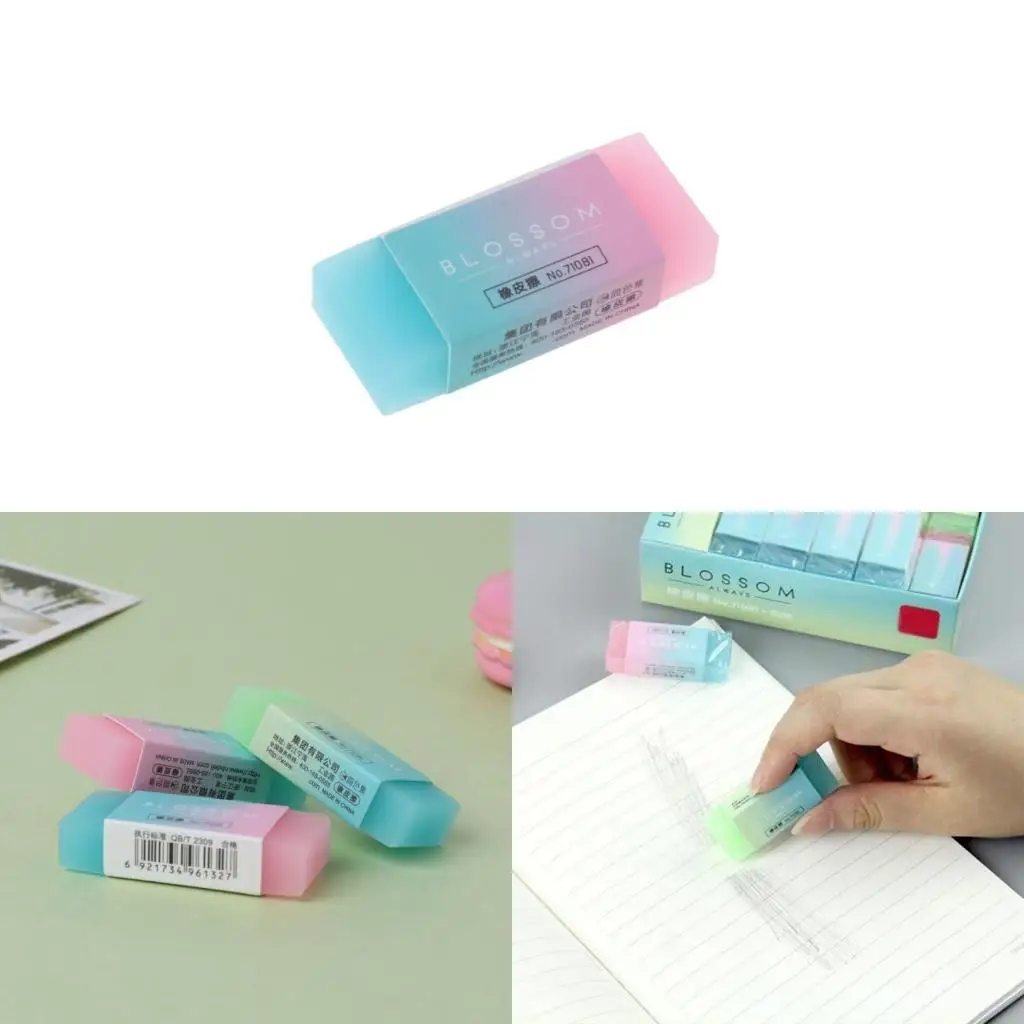 Gradient Gradient Color Rectangular Eraser School Stationery Supplies for Student Writing - Aliexpress Deal