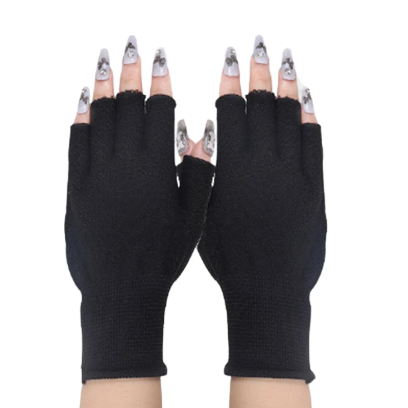 Gants de protection pour manucure, 1 paire, pour nail art, lampe LED, isotAnti UV