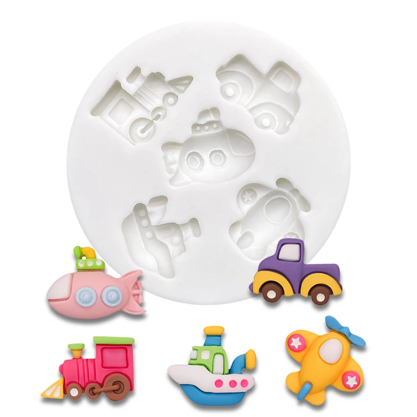 Submarine Aircraft Truck Ship Silicone Cake Mold Sugarcraft Cupcake Baking Mold Fondant Decorating Tools