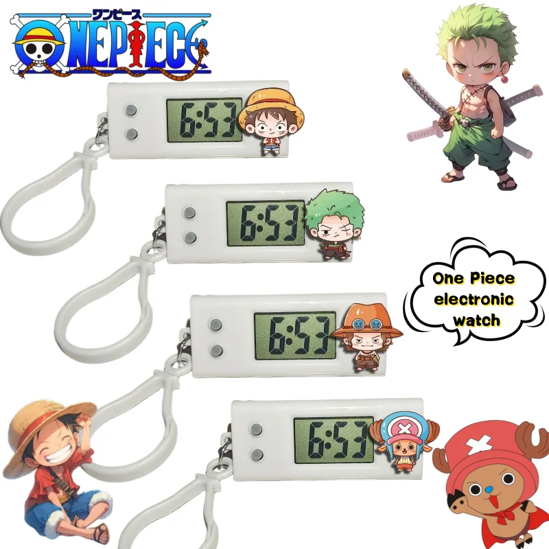 

One Piece Luffy Roronoa Zoro electronic watch creative high-appearance cartoon figure design portable student mini hanging watch