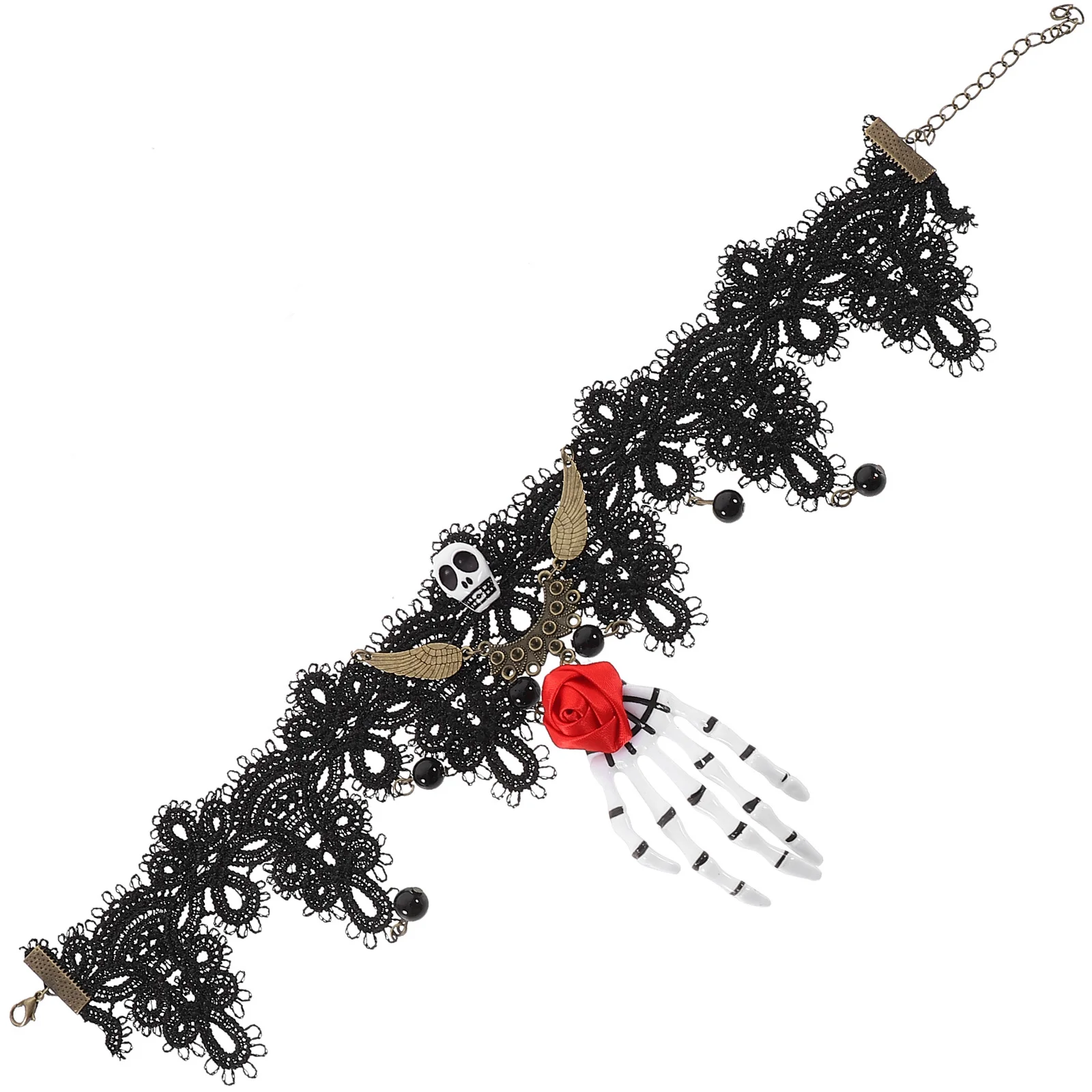 

Ручное колье-колье в готическом стиле в стиле панк, элегантное польское ожерелье на Хэллоуин для женщин и девочек, колье «сделай сам»