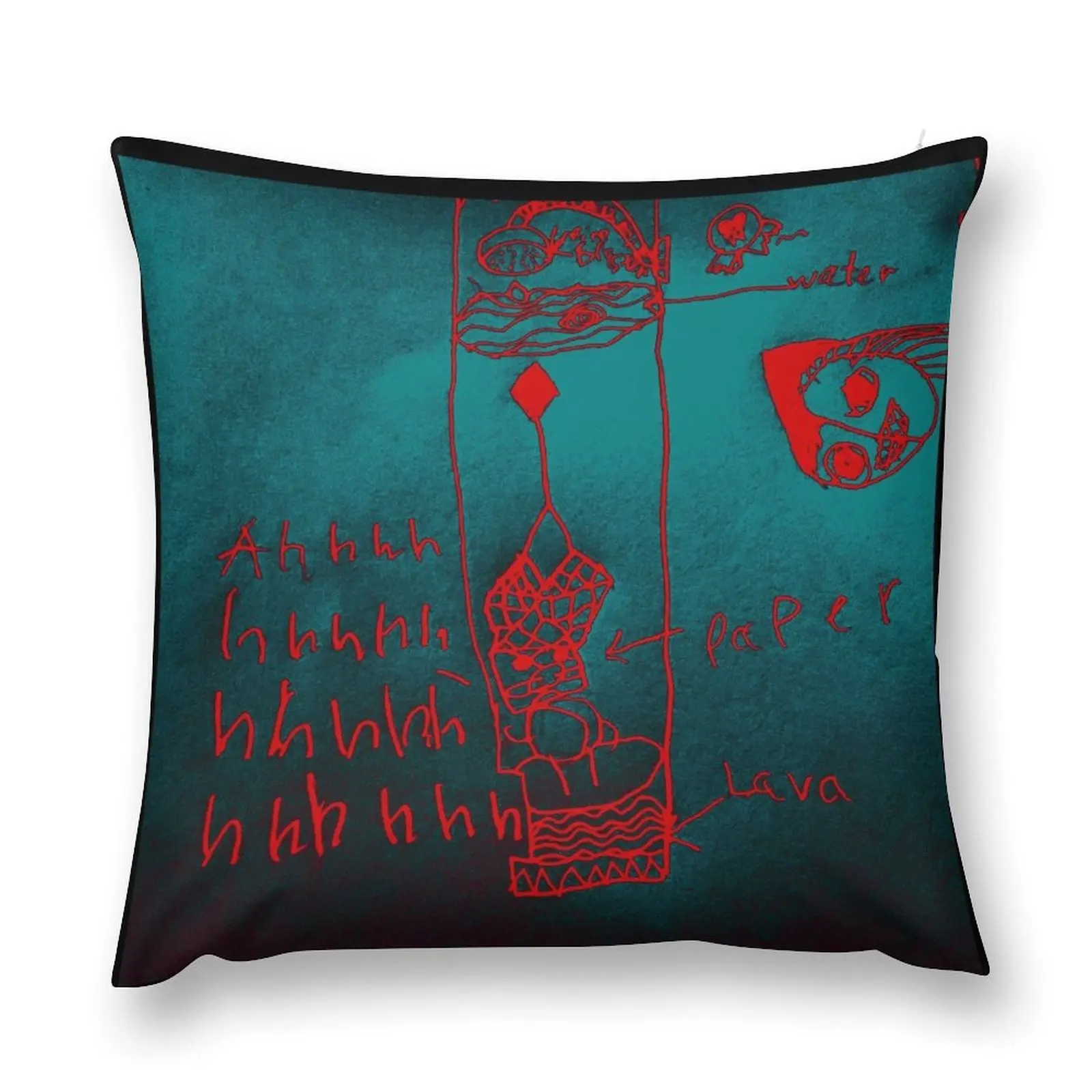 

Teal Red Abstract Drawing Throw Pillow Pillowcases Sofas Covers pillow