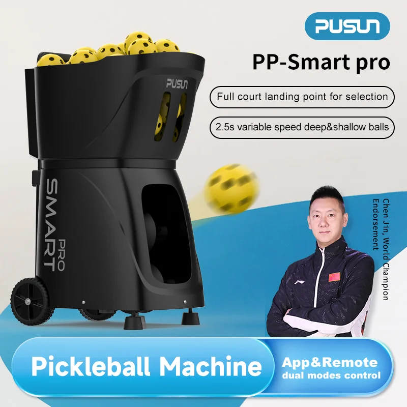 PUSUN Pickleball Machine, PP-Smart Pro Pickleball Machine for Professional Tennis, Support App&Remote Control, Hold 85+Balls