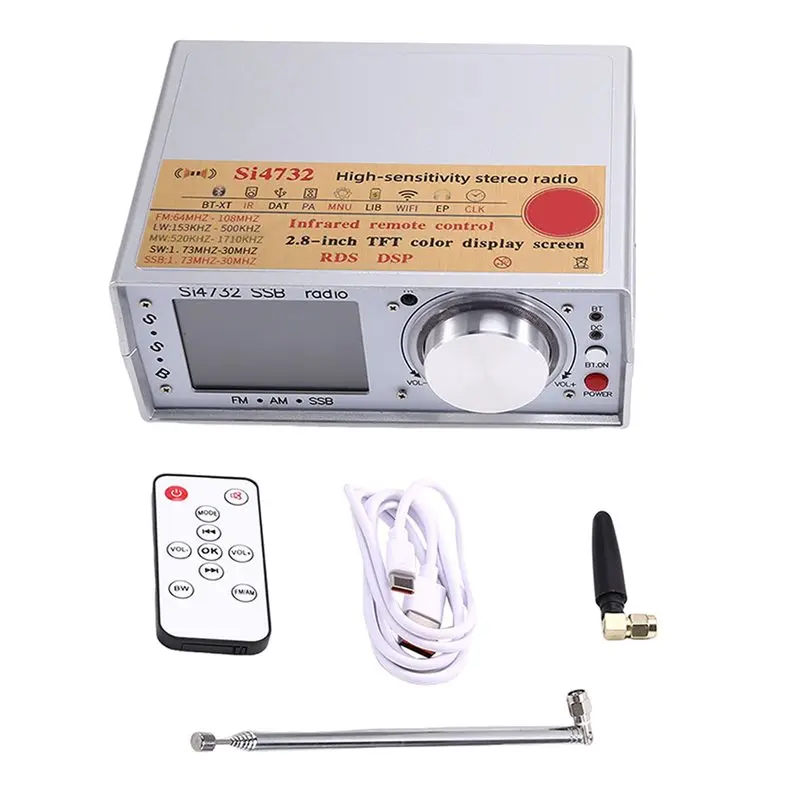 

ABSY ATS-25 Full-Band Radio FM With 2.8 Inch Touch Screen IR Remote Control Bluetooth Transmitter Type-C Stereo Output White