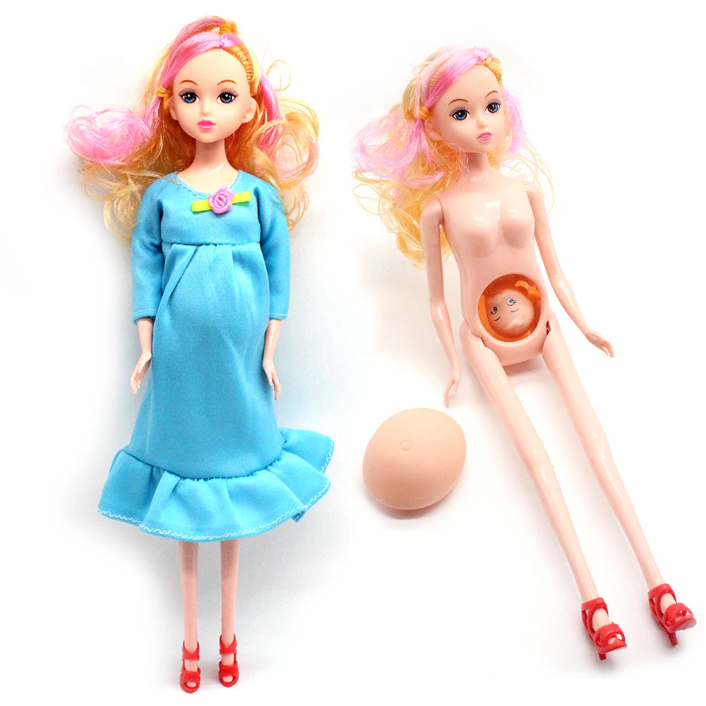 Kids Educational Toys Real Pregnant Doll Set With A Baby In Mom Her Belly Toy Doll For Children Birthday Gift