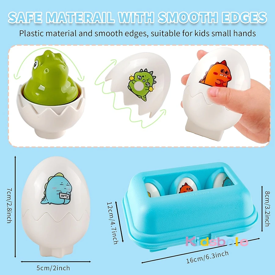 Montessori Sorting & Matching Puzzle Toy Easter Egg Basket Party Gift Colorful Chickens Dinosaurs Shape Kid Fine Motor Skill Toy