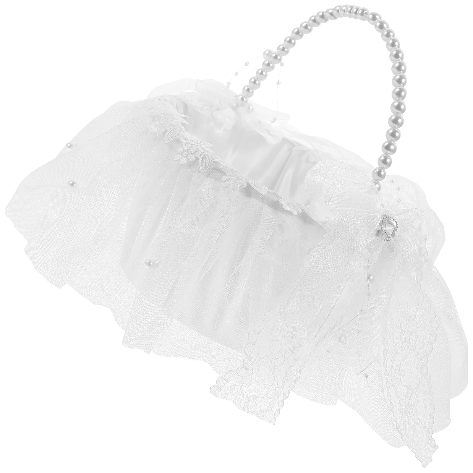 

Flower Girl Basket Simulated Petals Wedding Decoration Baskets for Weddings Fabric Bridal Decorative Elegant