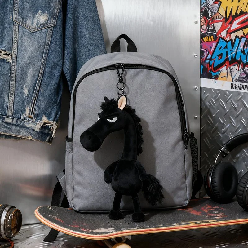 محظوظ الأسود الحصان قلادة معلقة زينة زخرفية 2026 سنة الحصان قلادة حقيبة سحر التميمة المهر تصميم #1