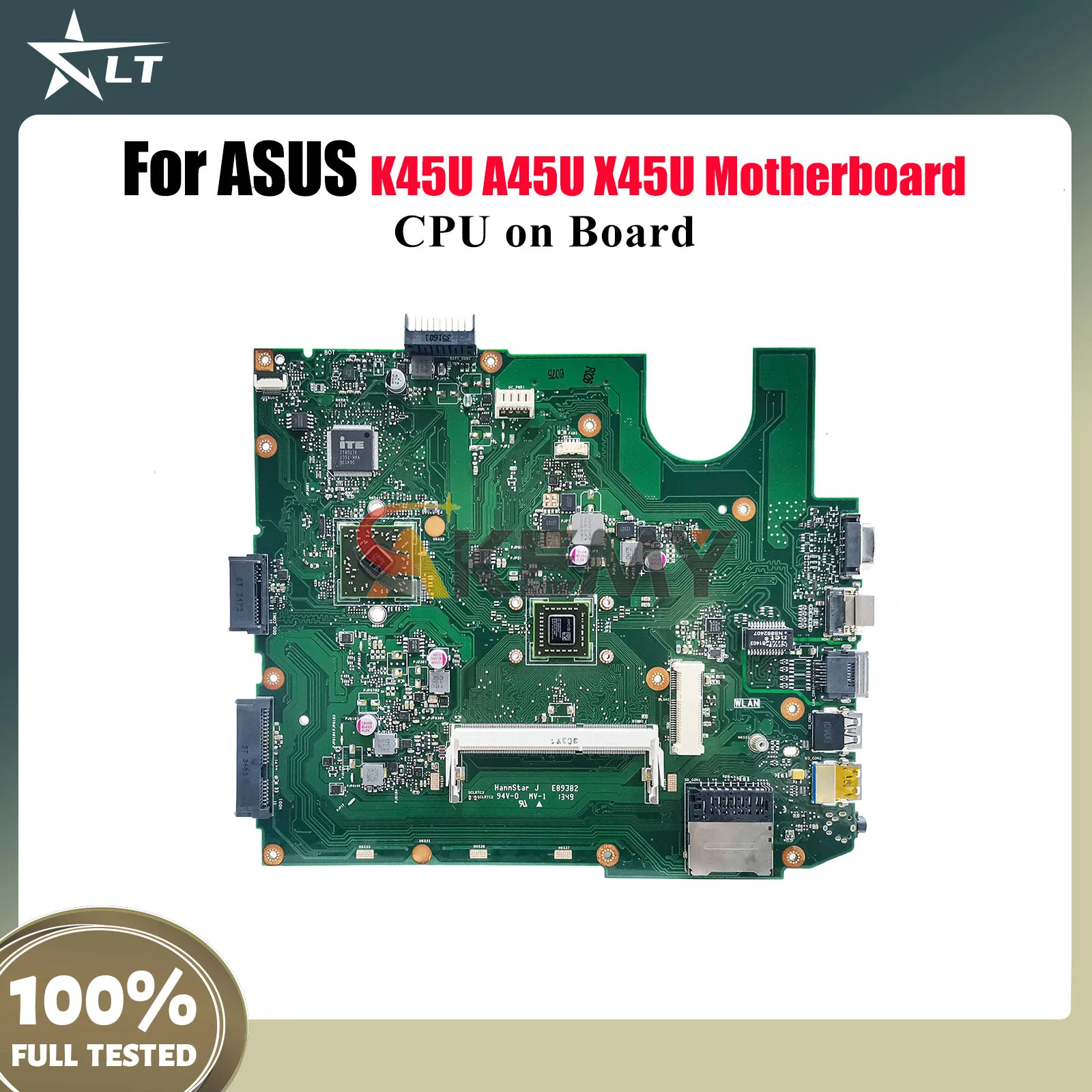 

X45U Laptop Motherboard For ASUS VivoBook A45U K45U X45U X45U Notebook Mainboard With CPU 100% tests OK fast shipping stk