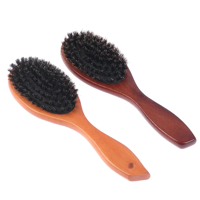 Natural Boar Bristle Hair Brush For Women Men Kid Soft Bristles Brush  Hair Comb Restore Shine Texture Wooden Handle Hairbrush