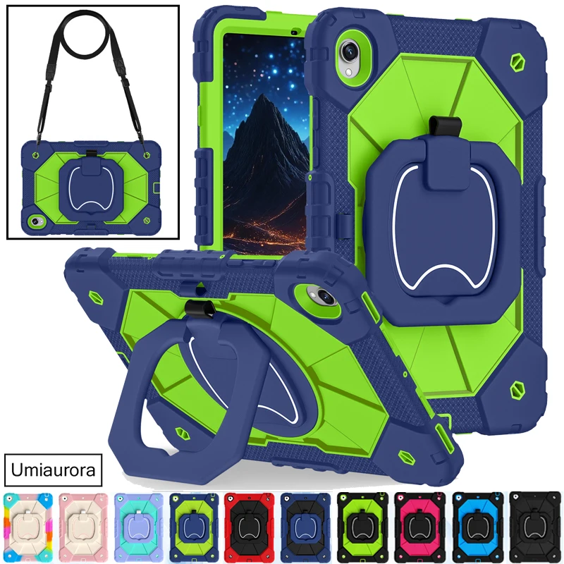 

﻿For Samsung Tab S11 11 inch SM-X730 X736B 360 Rotation Pull Ring Shoulder Strap Stand Tablet Case Shockproof Rugged Cover Funda