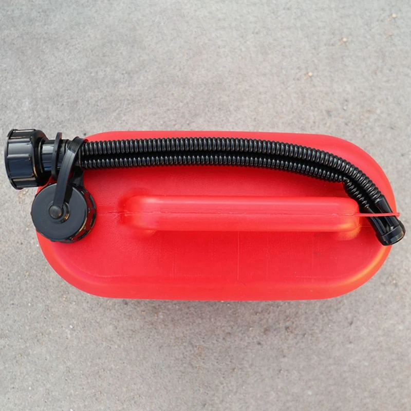 Tanque de combustible para coche, contenedor de gasolina de plástico de repuesto, portador de combustible antiestático con tubería para viaje en coche, 3x5l