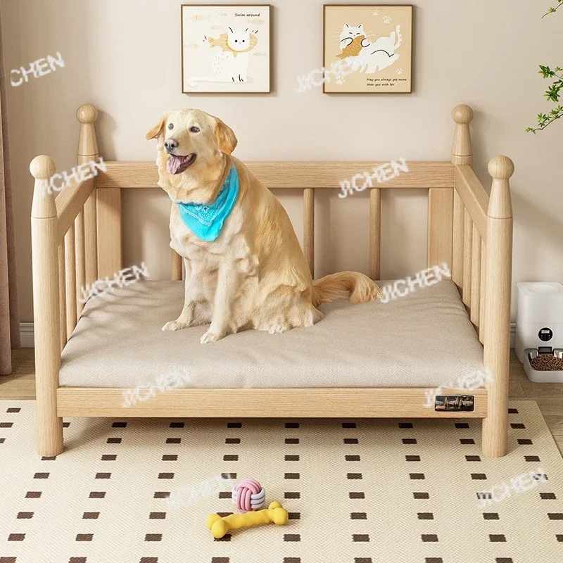 

ZH деревянная питомник, кровать для собаки, питомник Тедди, золотистый ретривер, собака, домашнее животное, кровать из цельного дерева, питомник для кошек, универсальный в всех сезонах