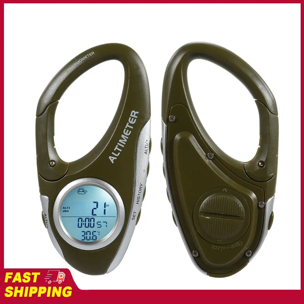 Electronic Altimeter Carabiner Altimeter Handheld Thermometer Outdoor Fishing Weather Forecast Mode Meter Outdoor Gadget