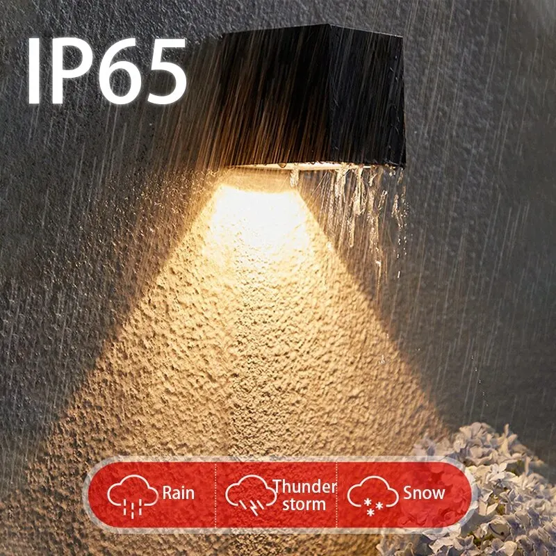 Lampada da parete quadrata da giardino per esterni a luce solare a LED sensore di luce solare IP65 impermeabile cortile cortile balcone recinzione decorazione illuminazione