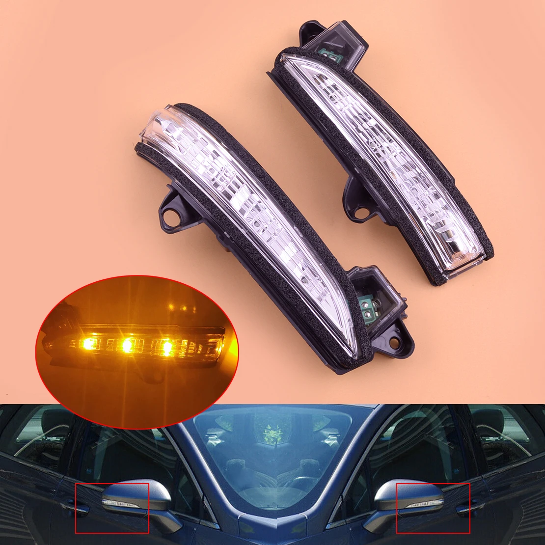 

1 Pair Car Left Right Mirror Turn Signal Light Lamp Fit for Ford Fusion Mondeo 2013-2017 2018 2019 2020 DS7Z13B375A DS7Z13B374A