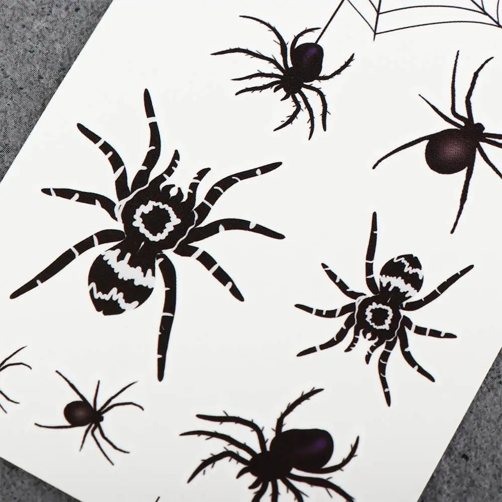Men Scar Spider Design Halloween Lifelike Body Art Stickers Face Patch Tattoo Stickers Temporary Tattoos