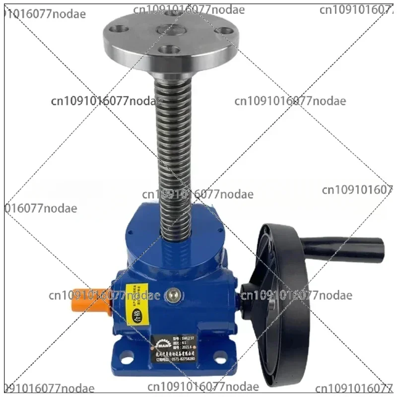Hand-Cranking Worm Lifting Platform, Leading Screw Handwheel with SWL1T/2.5T Lift Reducer & Cegar Collar