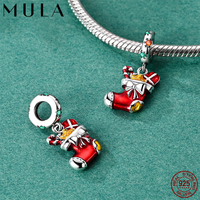 925 Sterling Silver Christmas Gift Socks Pendant Charms Pendants Fit Women Original Bracelet DIY Christmas Gift
