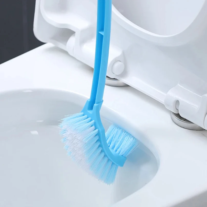 1PC Plastic Long Handle Double Side Removing Dead Corners Soft Bristle Cleaning Toilet Brush Toilet Bend Toilet Brush Slot Brush