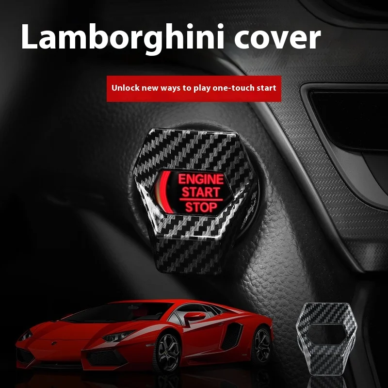 Car One-Button Start Decorative Cover 180 One Key Start Cover Engine Start Button Hollow Cover Universal Power Control Trim