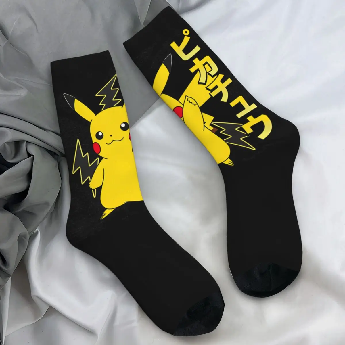 Pokemon MINISO Socks Korean Stockings Winter Non Slip Men Socks Breathable Printed Skateboard Socks