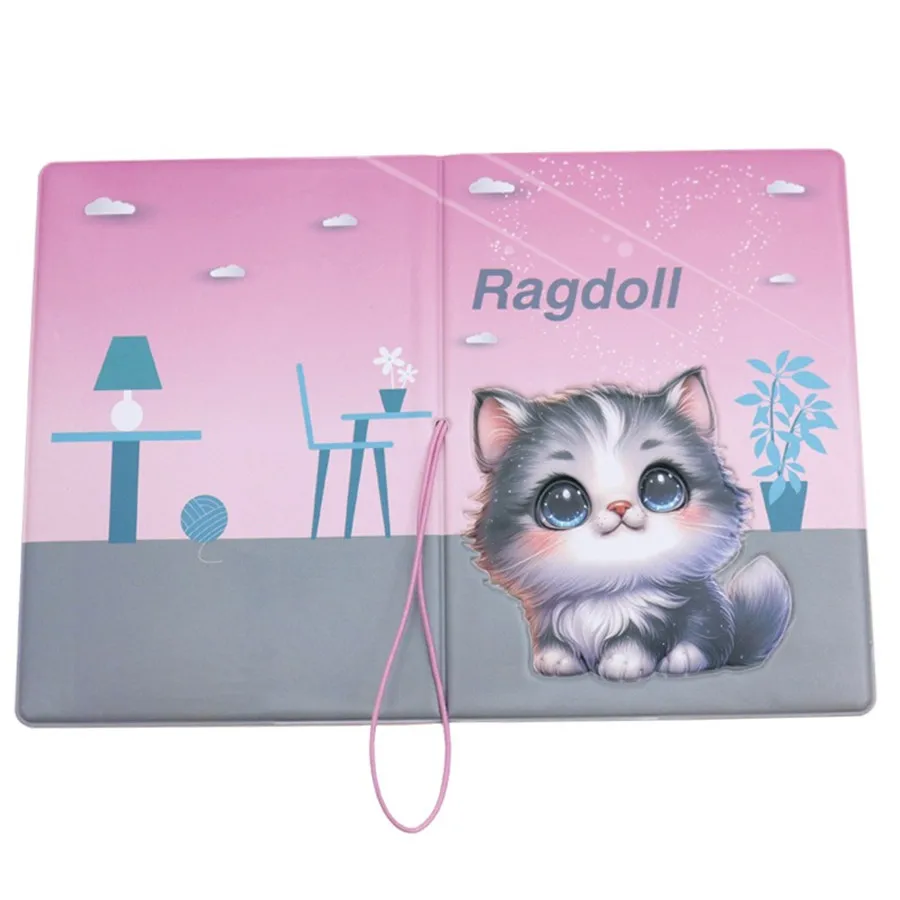 1PC Cute Cat 3D Creative Passport Cover Case Passport Wallet Card Holder Lightweight Fashion Travel Accessories