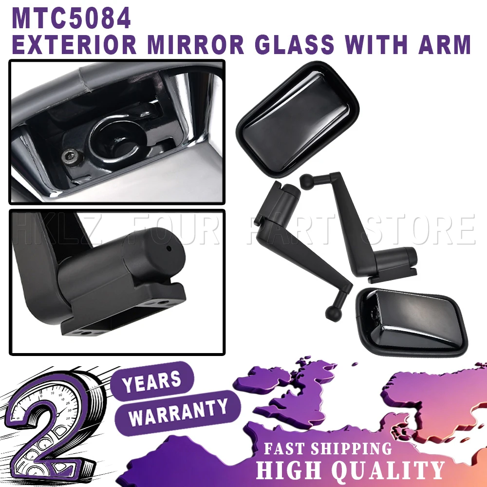 New Easy Installation car accessories For Land Rover Defender Station Wagon 4x4 L316 L317 Door Exterior Mirror Glass And Arm Set
