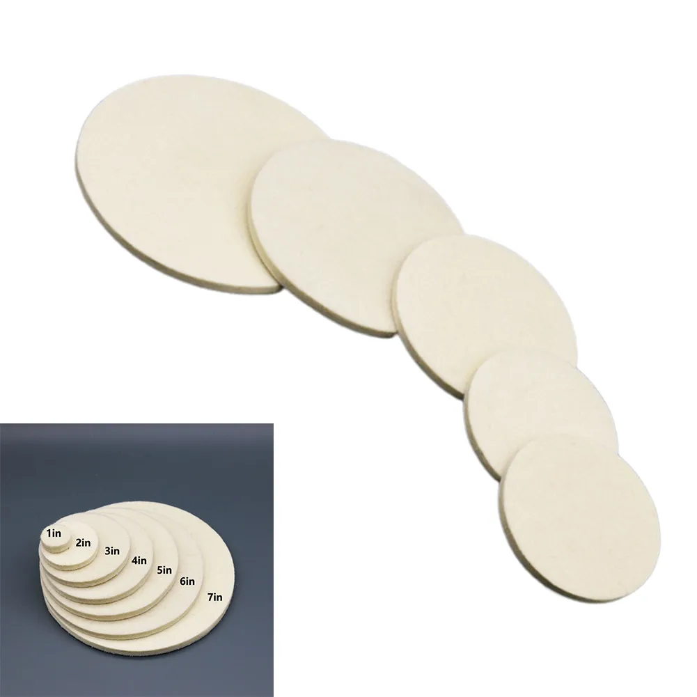 2pcs 1/2/3/4/5/6/7 Inch Wool Felt Polishing Pad  Wheel For Car Glass Stainless Steel Marble Olish And Repair Scratches