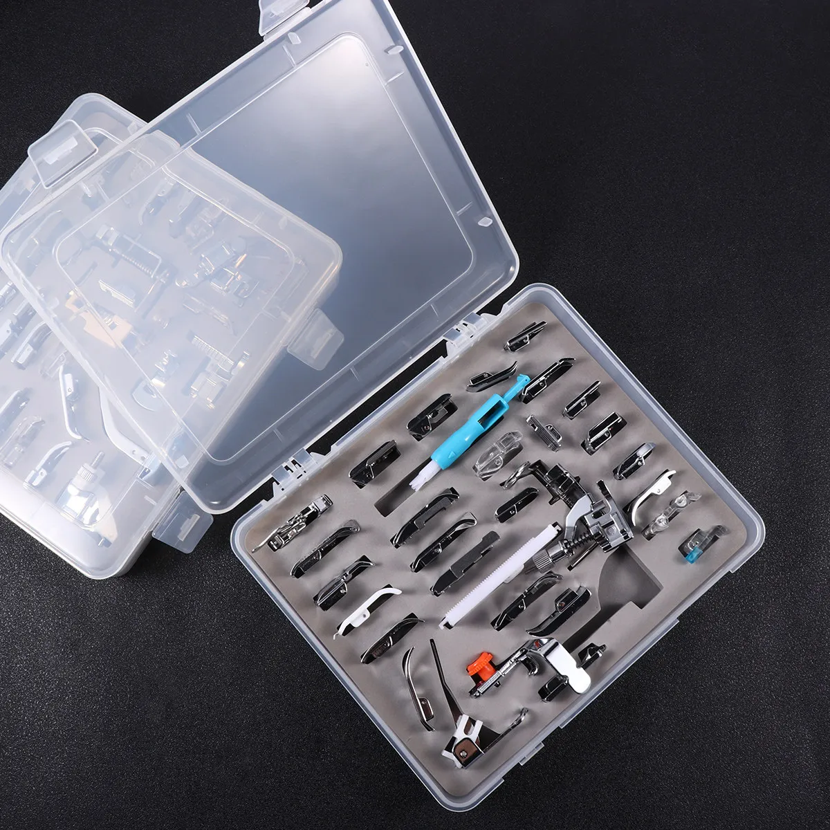 

Набор из 62 швейных лапок из высококачественного прочного сплава, совместимых с бытовыми и промышленными швейными машинами с низким штоком