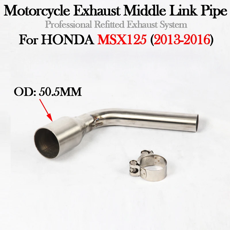 Slip On For HONDA MSX125 MSX 125 2013 2014 2015 2016 Motorcycle Exhaust System Muffler Modify 51MM Escape Moto Middle Link Pipe