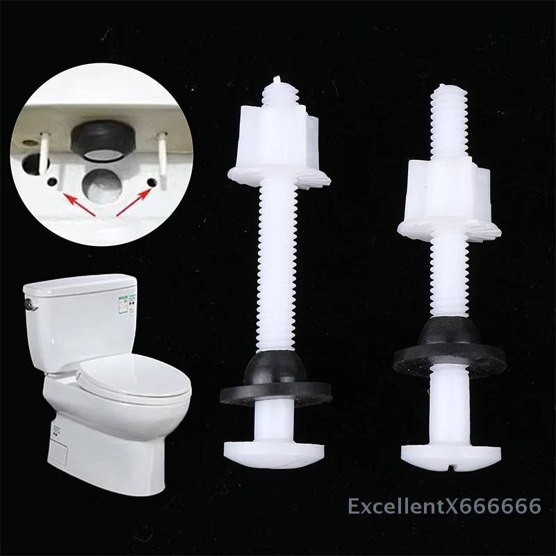 

2 Pcs For Home Bathroom Accessories Plastic Toilet Seat Hinge Repair Bolts + Fitting Screws +Washers Kit