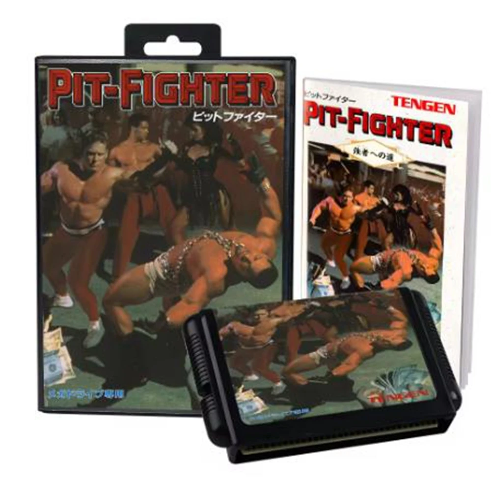 

Pit Fighter with Box and Manual for 16 Bit Sega MD Game Cartridge Megadrive Genesis System