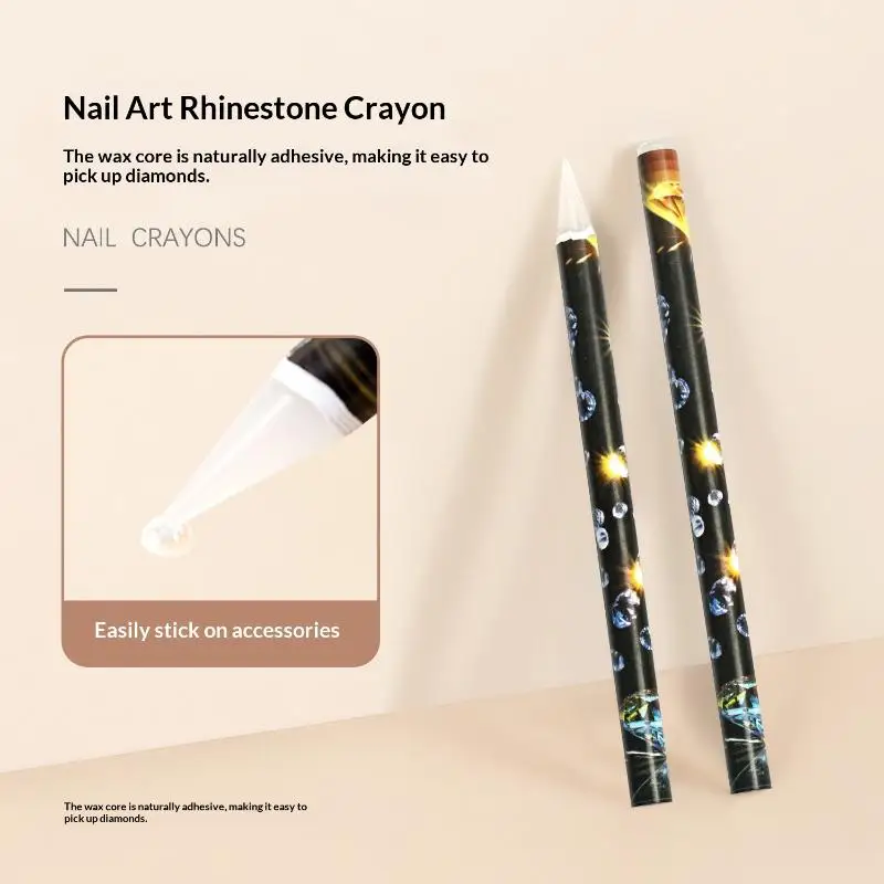 1 Stück Nail Art Dotting Stift, Strassstein-Aufnahmewerkzeug, kontaktloses Aufnahmegerät, Kristall-Wachsstift für Nagelsteine und Zubehör – Detail 6