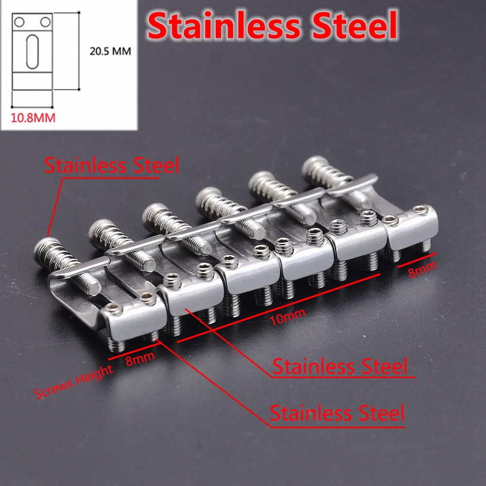 1 Set 10.5MM/10.8MM/11.3MM Electric Guitar Bridge  Stainless Steel Bridge Saddle for ST