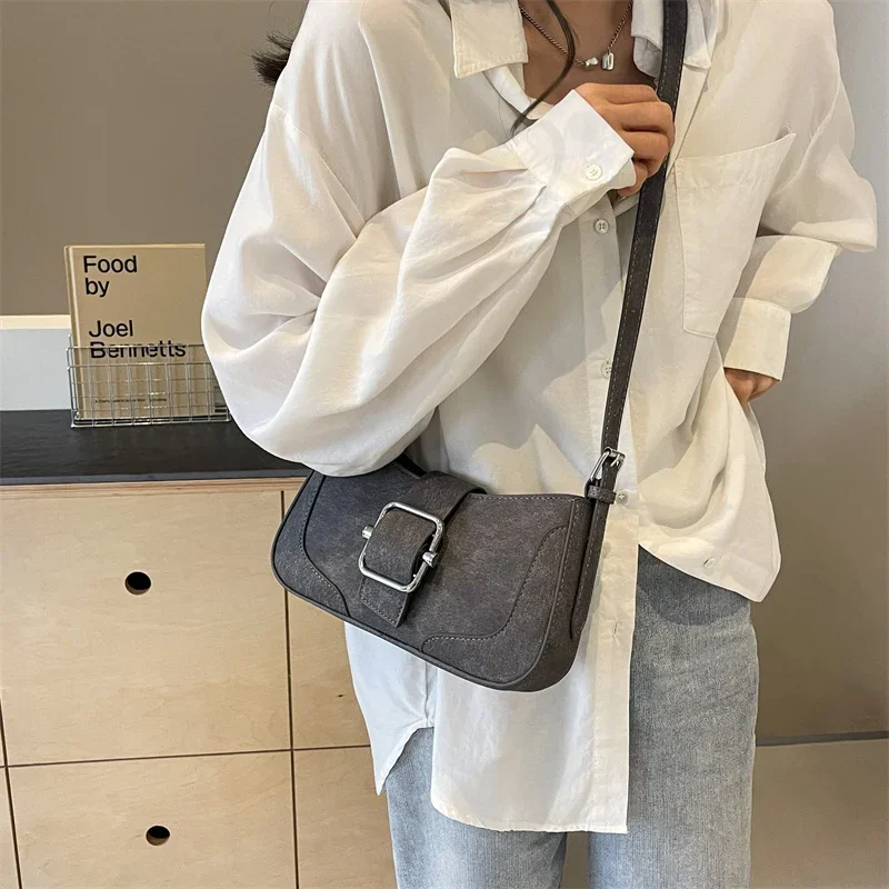 LEFTSIDE Retro Small Pu Leather Underarm Bags for Women 2024 Korean Fashion Females Armpit Bag Females Shoulder Bag Handbags