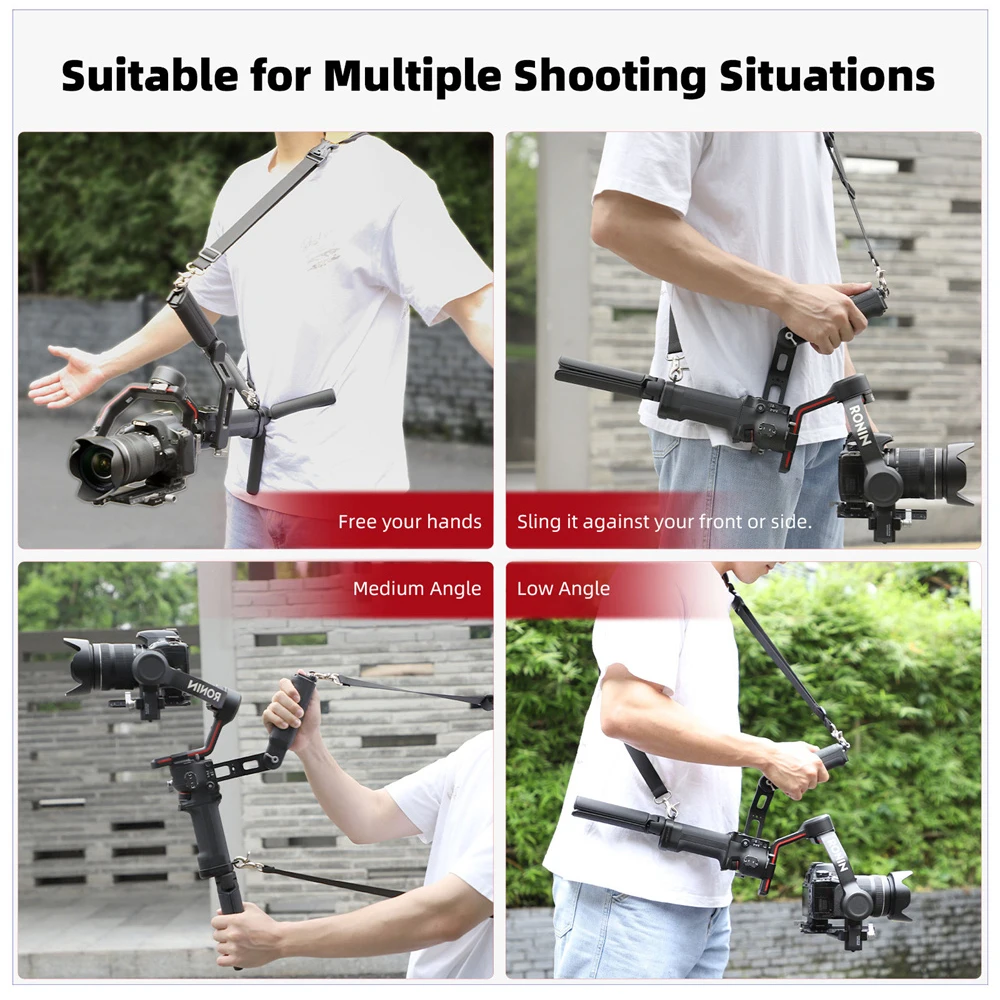 For DJI RS3 RS4 Weight-Reducing Shoulder Strap Sling Handle For DJI Gimbal RS4 Pro Belt Adjustable Durable Lanyard Dual Hook