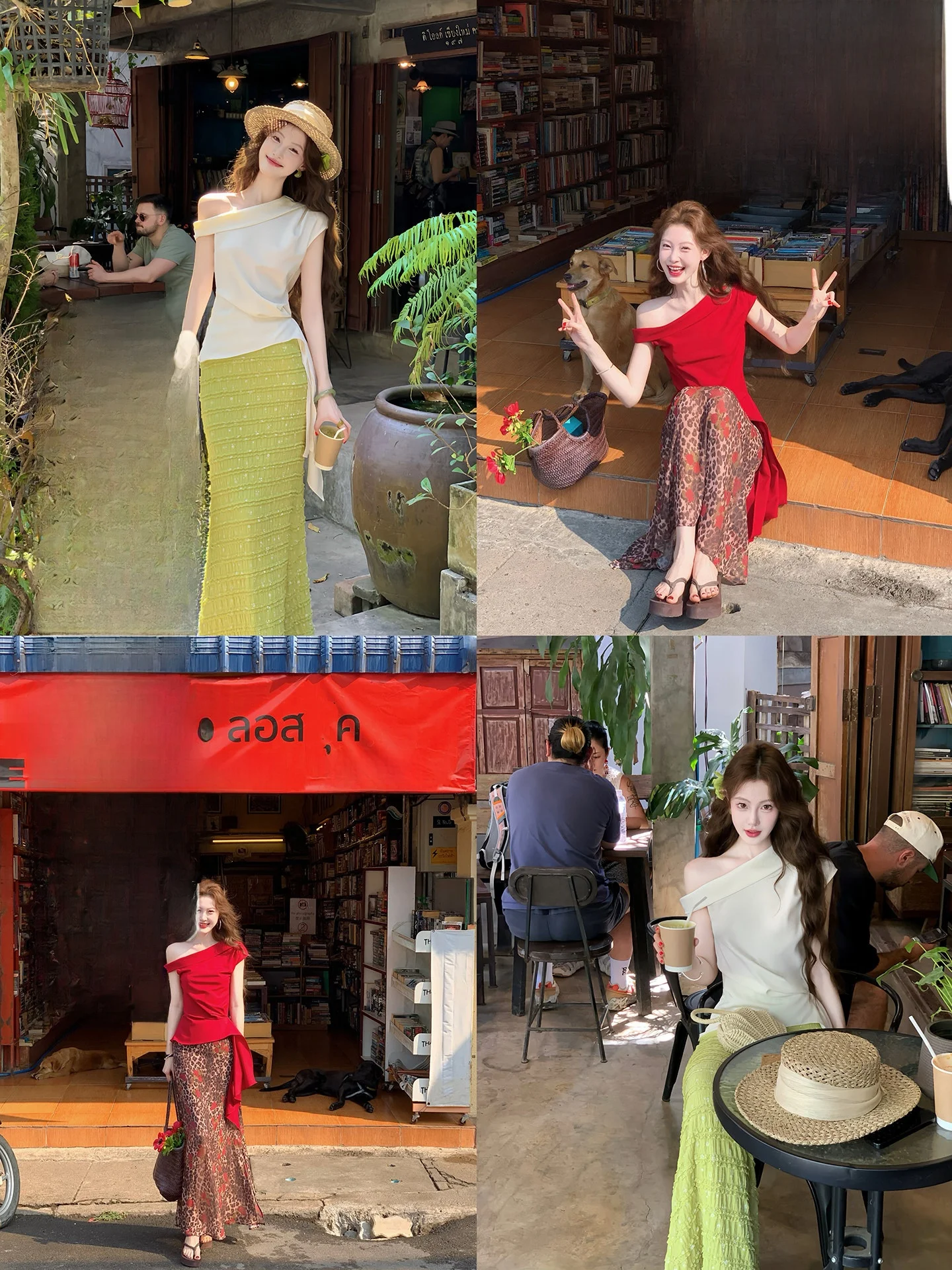 

Green Cotton Branch Summer Simple Two-color Design Sensation Slope Shoulder Versatile Slim Short Sleeve T-shirt Women's Top