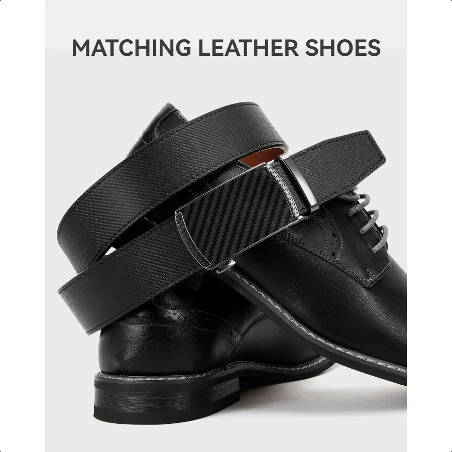 CHAOREN Mens Belt Leather Ratchet Belt Customizable Fit Effortless Style 35mm