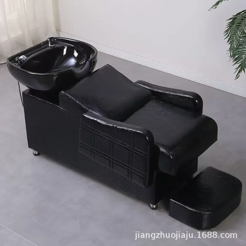 Modern Simple Semi Reclining Shampoo Bed with Ceramic Basin for Hair Wholesale