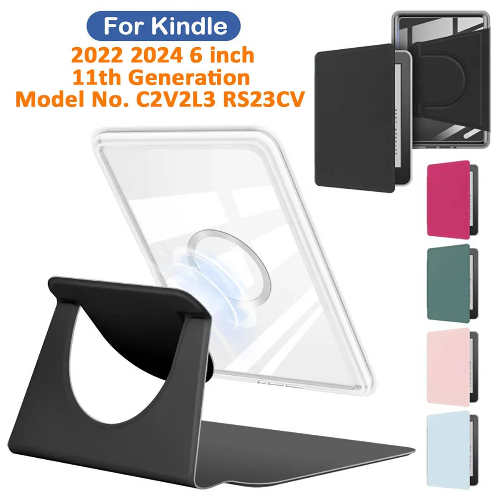 

Acrylic Magnetic Bracket Case for Kindle 2024 2022 11th Generation 6Inch Model No. RS23CV C2V2L3 Pouch Cover 6'' Accessories