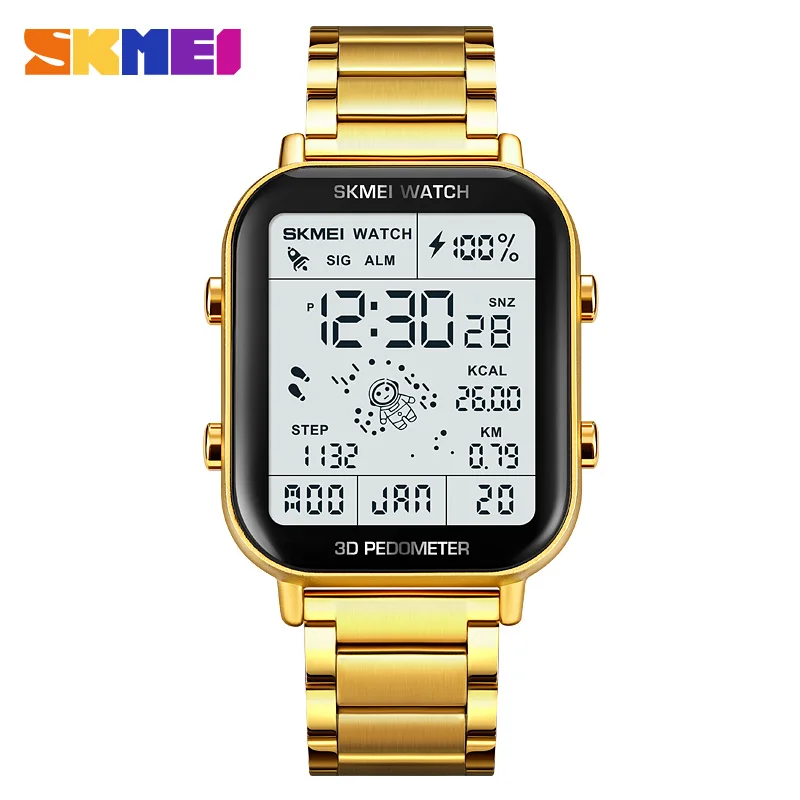 SKMEI 1888 Luxury Digital Watch for Men Calendar Sports Waterproof Stopwatch Countdown Mens Wristwatches LED 1858 Reloj Hombre