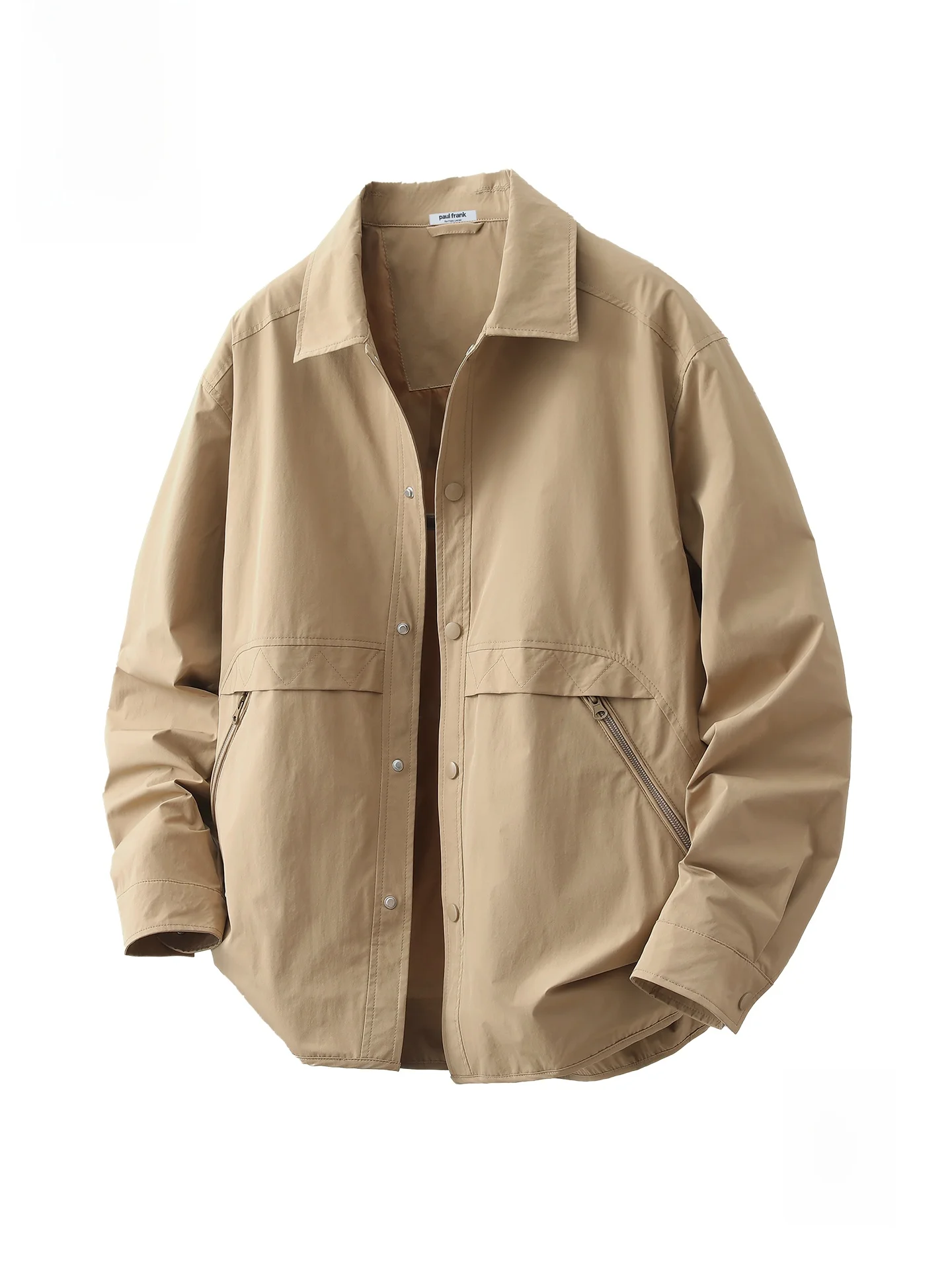 

American Retro Work irt Men's Casual Jaet Coat Spring New Sle Loose Fit Long Sve Pure Color Button up