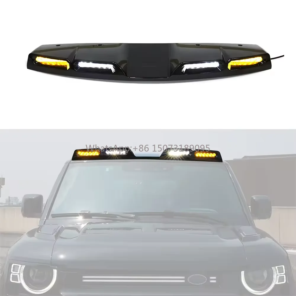 لامع أسود 4 أصفر Led ABS السيارات الجبهة سقف مصباح Toplight LED قبة ضوء الضوء العلوي للمدافع الجديد #1