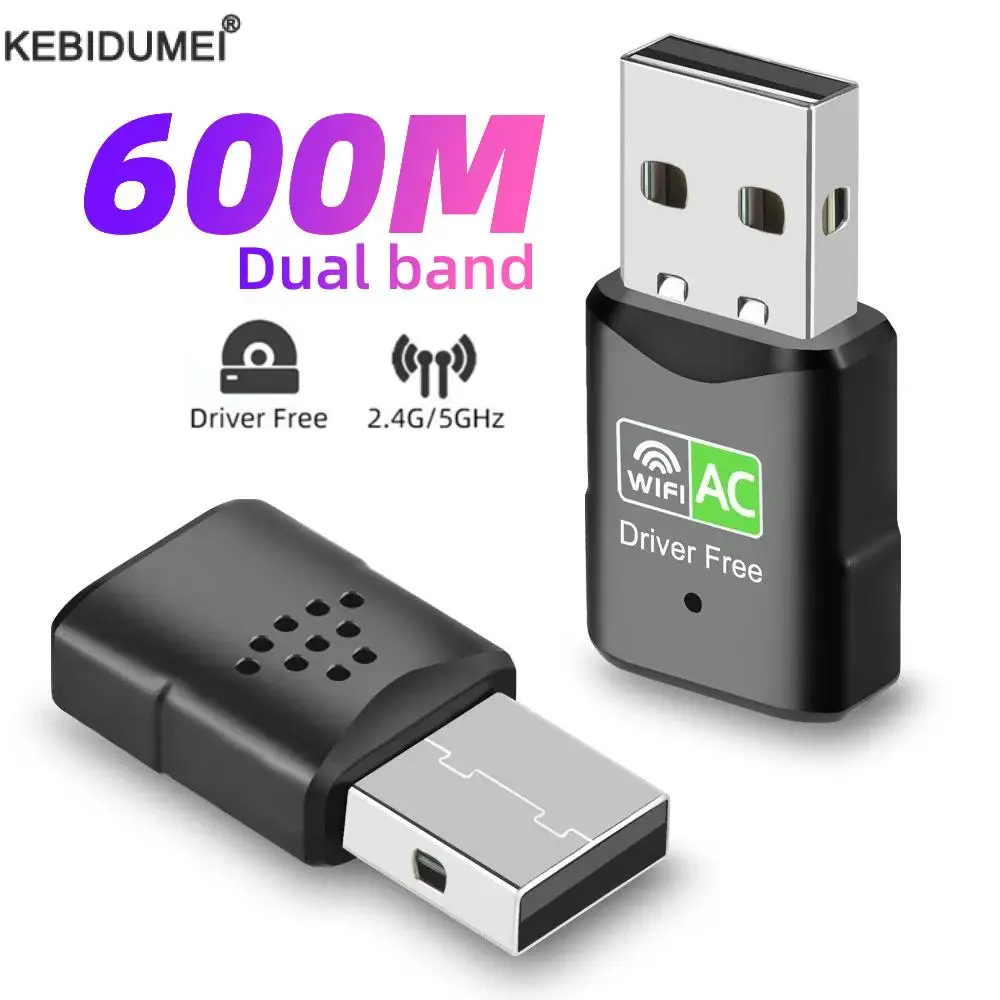 600Mbps USB WiFi Adapter Dual Band 2.4G 5.8Ghz 802.11AC Wireless Network Card 300M USB Dongle Antenna Wifi Receiver