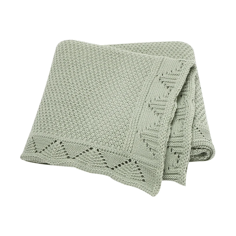 Baby Blankets Knitted Newborn Boys Girls Month Swaddle Wrap Mats 100*80cm Toddler Infant Crib Cellular Children's Quilts Covers