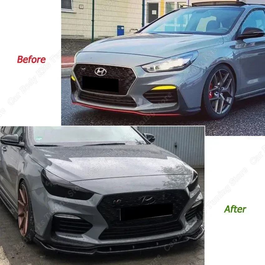 For Hyundai I30N MK3 MK3.5 Hatchback 2017-2019 2020-2023+ Car Front Bumper Lip Body Kit Spoiler Splitters Diffuser Tuning ABS