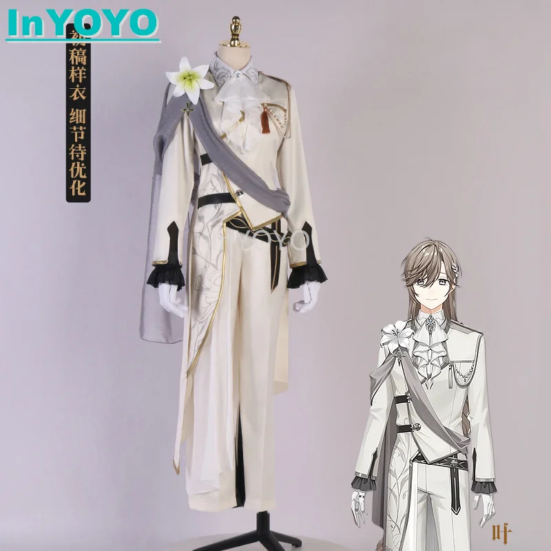 InYOYO Kanae Cosplay Costume Vtuber Nijisanji Knkn Handsome Suit Uniform Coat Pants Role Play Halloween Party Outfit Men S-XXL N