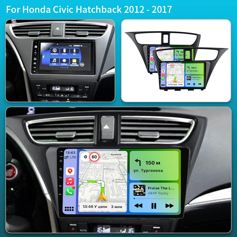 Android 16 For Honda CIVIC Hatchback 2012 2013 2014 2015 -2017 Car Stereo Radio Multimedia Video Player Navigation GPS Head Unit