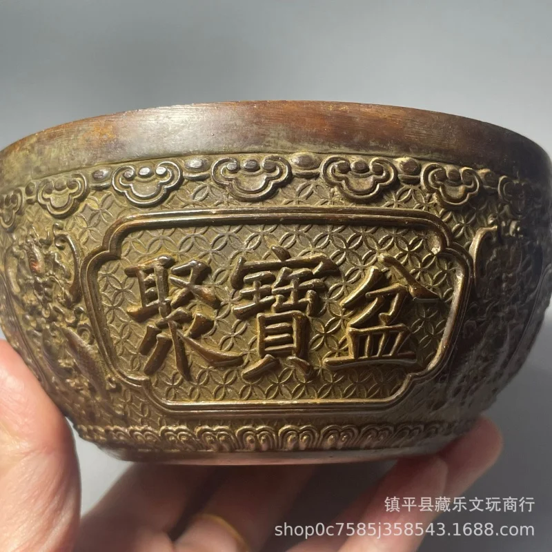 

Antique Antique KIRIN Bowl Cornucopia Decoration Made in Years of Qian Long Emperor of Qing Dynasty Lucky Bowl Home Crafts Decor